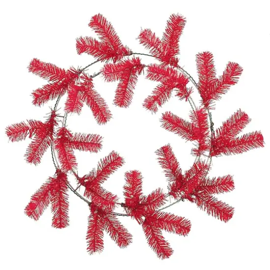 24" Unlit Pine Work Wreath Red {1}