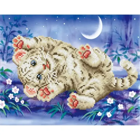 Diamond Dotz&reg; Intermediate Baby Tiger Roly Poly with Frame Diamond Painting Kit {1}