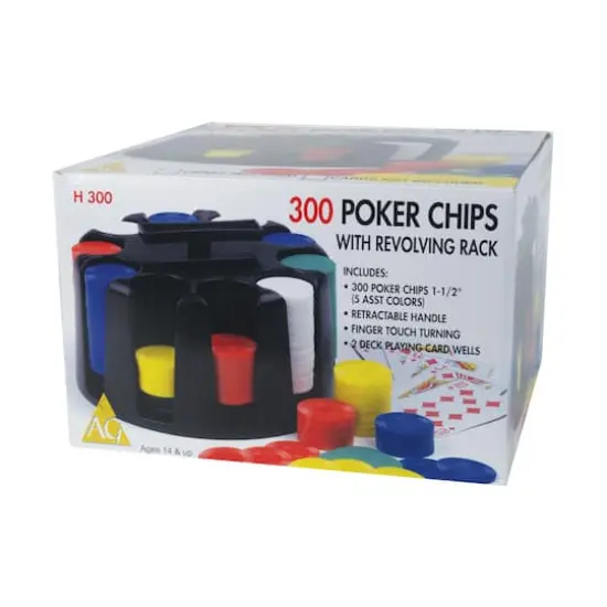300 Poker Chips with Revolving Rack {1}