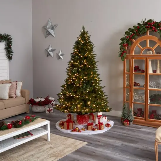 7.5ft. Pre-Lit Vermont Spruce Artificial Christmas Tree, Color Changing LED Lights {10}