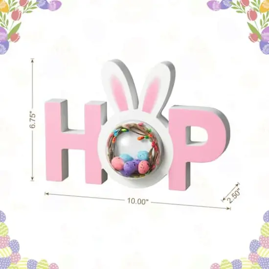 Glitzhome&reg; 10" Easter Wooden Hop Table D&eacute;cor {5}