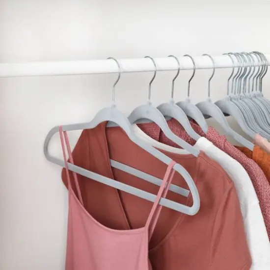 Honey Can Do Gray Slim-Profile Non-Slip Velvet Hangers, 35ct. {3}