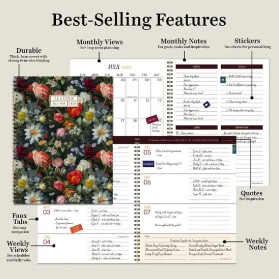 TF Publishing 2024 - 2025 English Garden Large Spiral Planner {6}