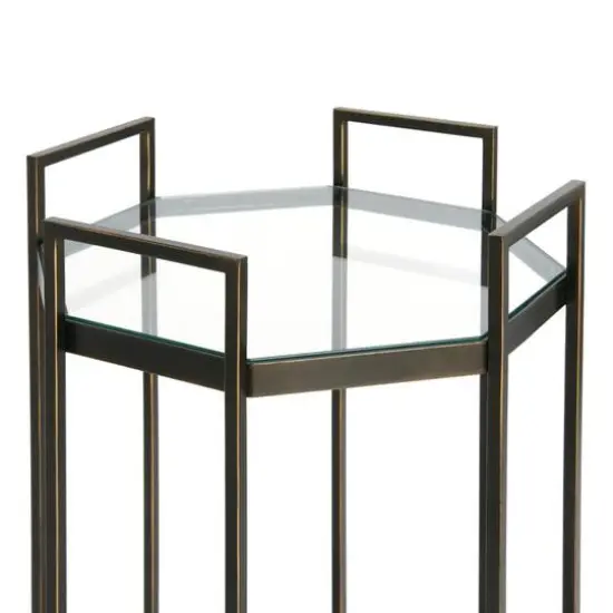 Hello Honey&reg; Octagon Black Metal Bar Cart {4}