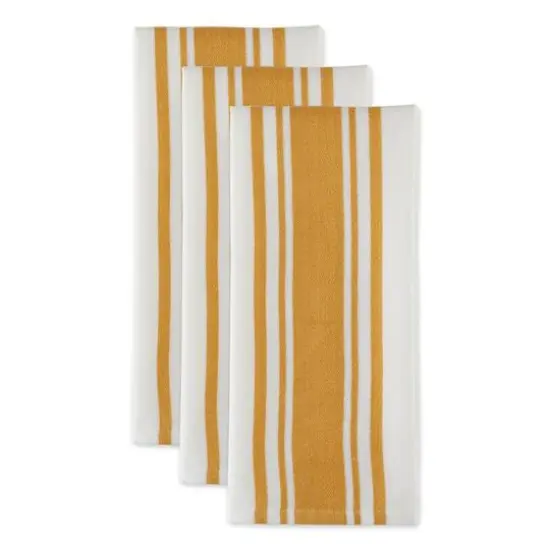 DII&reg; Honey Gold Chef Stripe Dish Towels, 3ct. {6}