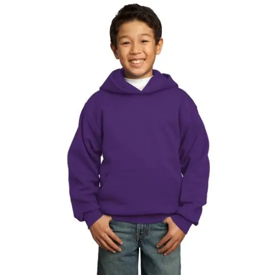 Port & Company&reg; Colors Youth Core Fleece Pullover Hooded Sweatshirt Team Purple {1}