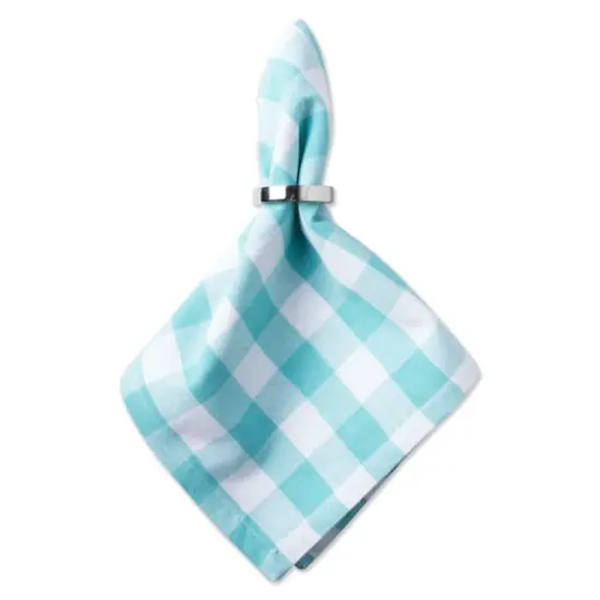 DII&reg; Checkers Dinner Napkins, 6ct. Aqua {5}