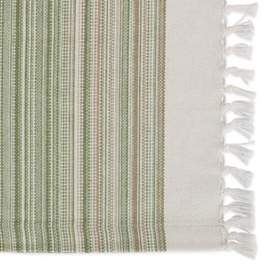 DII&reg; 13" x 20" Fringed Striped Tabletoppers, 6ct. Thyme {6}