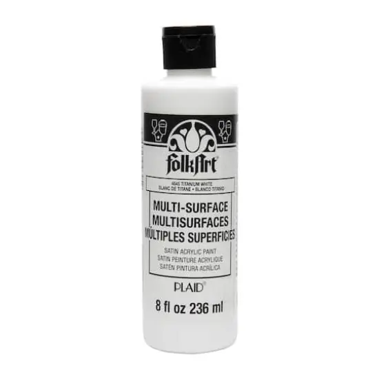 FolkArt&reg; Multi-Surface Satin Acrylic Paint, 8oz. Titanium White {1}