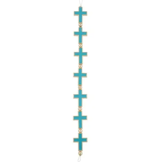 Blue Enamel Metal Cross Beads, 21mm by Bead Landing&trade; {4}