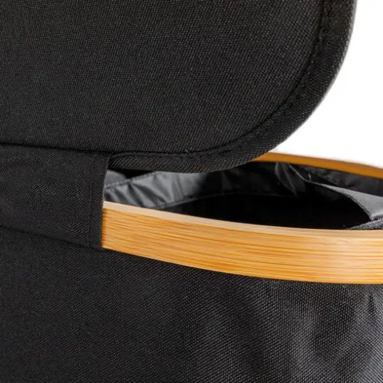 Household Essentials 29" Black Sleek Laundry Hamper with Dual Mesh Liners & Lid {7}