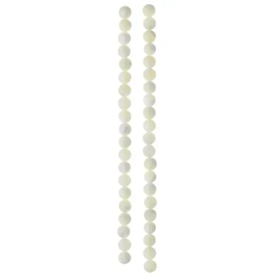 White Mother of Pearl Round Beads by Bead Landing&trade;, 6mm {4}