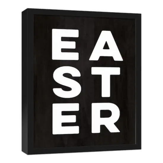 Easter Typography 16" x 20" Black Floating Framed Canvas {3}