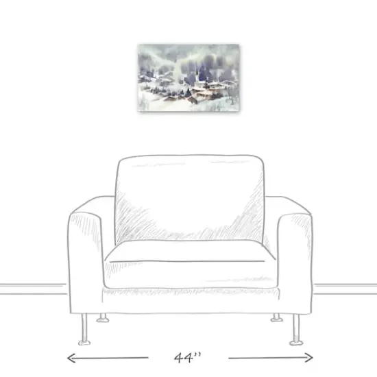 Winter Abstract Landscape Canvas Wall Art {5}