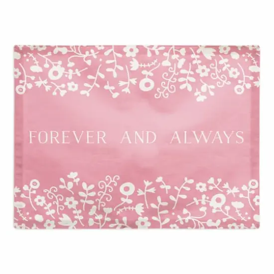 Heart Floral Pattern 14" x 18" Cotton Twill Placemat {1}