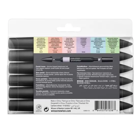 Winsor & Newton&trade; Promarker&trade; Pastel Tone 6 Color Marker Set {3}