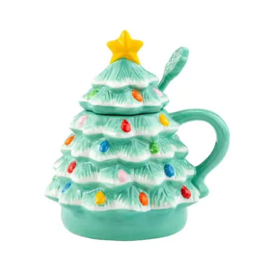 Seafoam Lidded Nostalgic Tree Mug with Spoon {1}