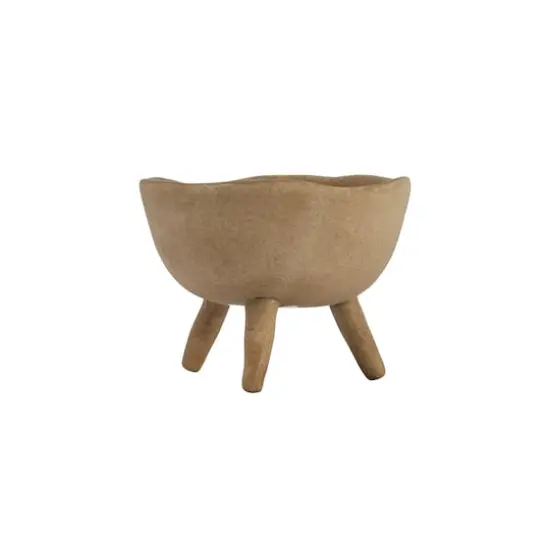 5.5" Large Matte Taupe Terracotta Footed Planter {7}