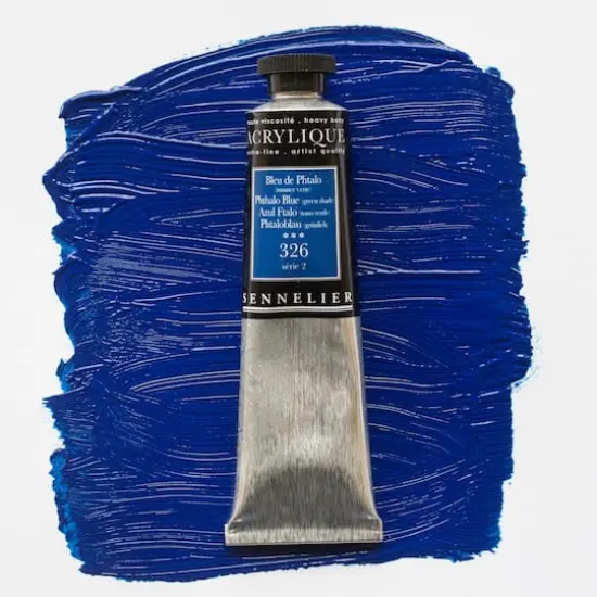 Sennelier Extra Fine Artists' Acrylic Paint, 60mL 326 Pthalo Blue (Green Shade) {4}