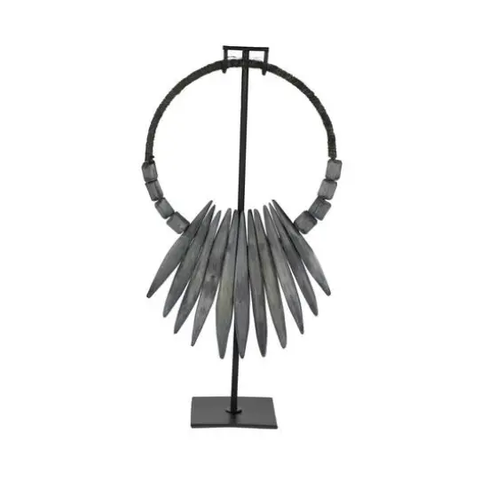 20" Gray Teak Wood Natural Sculpture {4}