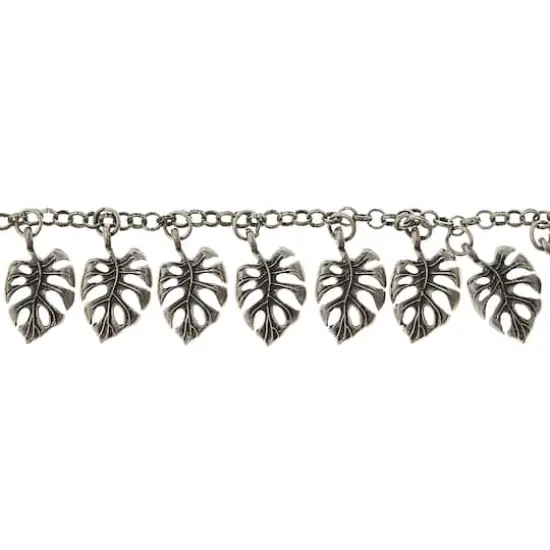 Oxidized Silver Metal Palm Leaf Charms, 20mm by Bead Landing&trade; {1}