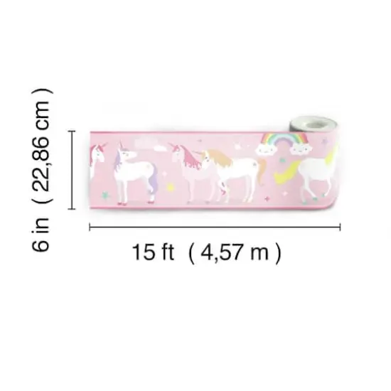 RoomMates Magical Unicorn Peel & Stick Wallpaper Border {5}