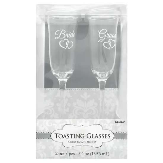 5.4oz. Bride & Groom Toasting Glasses {1}