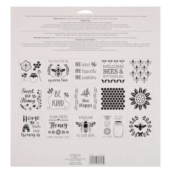 Bees & Honey Stencils by Craft Smart&reg;, 12" x 12" {5}