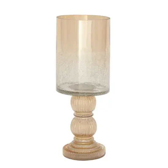 16" Gold Glass Traditional Candle Holder {3}