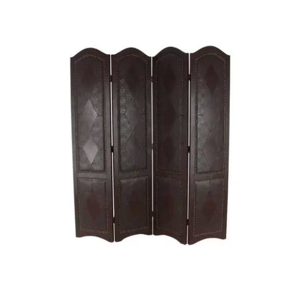 Dark Brown Wood Traditional Room Divider Screen, 71" x 64" x 1" {3}