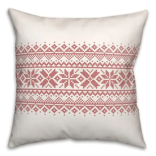 Knit Snowflakes 18x18 Throw Pillow {1}