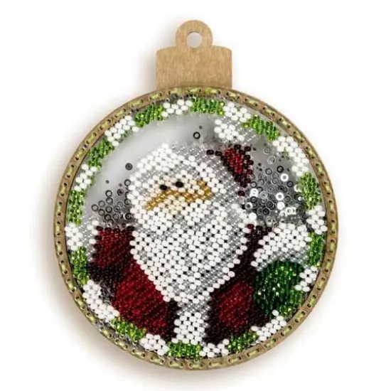 Wonderland Crafts Snowman & Santa Ball Ornament Bead Embroidery Kit {4}