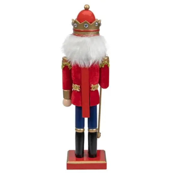 14" Wooden Nutcracker King with Scepter {10}
