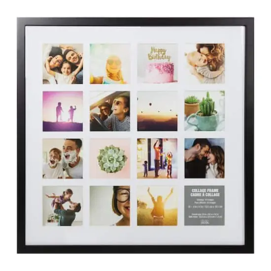 16 Opening 4" x 4" Black Collage Frame with Mat by Studio D&eacute;cor&reg; {6}