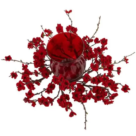 6.5" Plum Blossom Candelabrum Floral Arrangement {4}