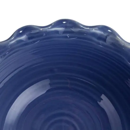 Hello Honey&reg; 10" Blue, Green & Cream Stoneware Bowl with Scalloped Edge Set {8}