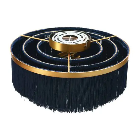 Hello Honey® 13.75" Round Flush Mount Fringe Light Fixture Navy {6}