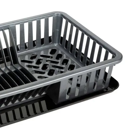 Kitchen Details Silver Large Dish Rack with Tray {7}