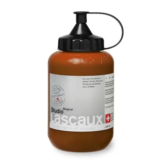 Lascaux Studio Acrylic Paint, 500mL 963 Burnt Sienna {1}