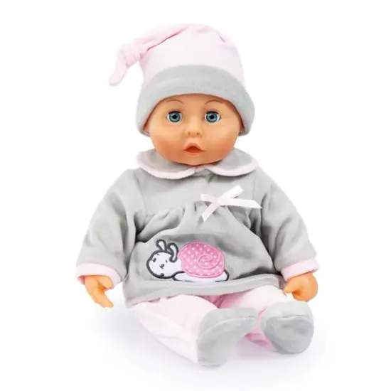 Bayer Design 15" First Words Baby Doll in Gray Snail Outfit {5}