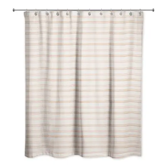 Rust Loose Lines 71" x 74" Shower Curtain {1}