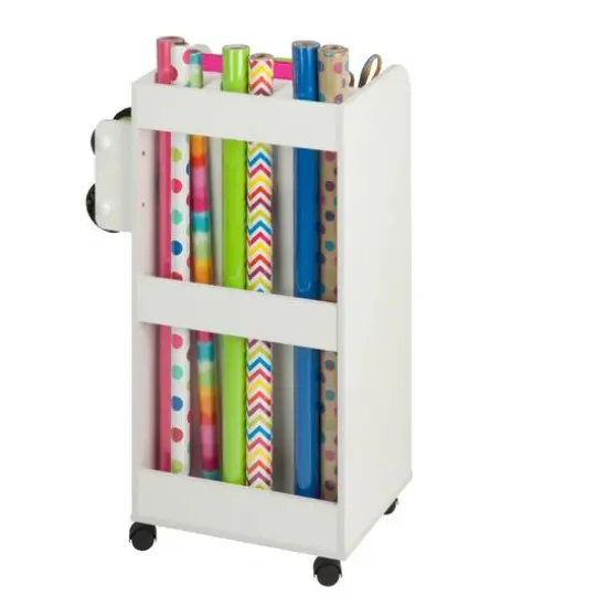 Honey Can Do 3-Drawer White Rolling Craft Cart with Drawers & Slotted Compartments {13}