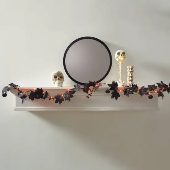 5ft. Black Berry & Leaf Lighted Garland String Lights by Ashland&reg; {3}