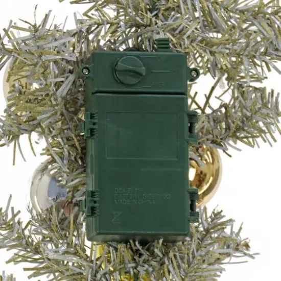 9ft. Pre-Lit Gold Ornament Metallic Garland {6}