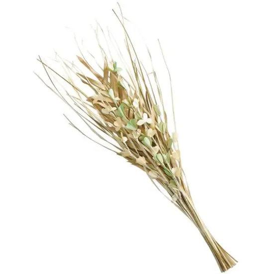 38" Beige & Green Dried Plant Floral Grass Bouquet Palm Leaf Natural Foliage {7}