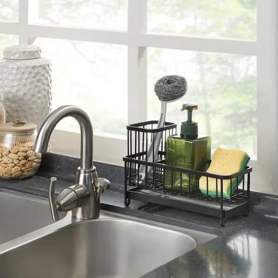 SunnyPoint NeverRust Stainless Utensil Sink Cleaning Tool Holder Black {4}