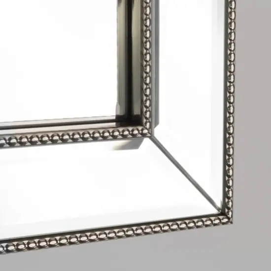 Head West Beaded Champagne Silver Framed Wall Vanity Mirror & Medicine Cabinet {4}