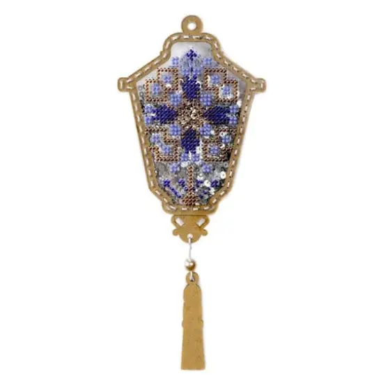 Wonderland Crafts Blue Lantern Christmas Ornament Bead Embroidery Kit {5}