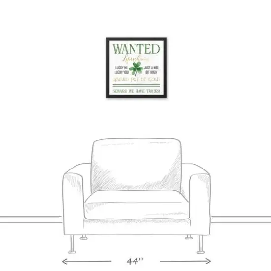 Leprechauns Wanted 17.73" x 17.73" Black Framed Canvas {5}