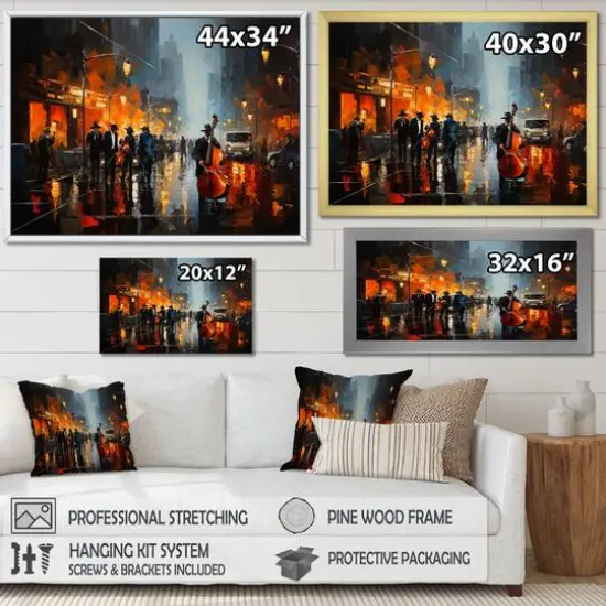 Designart "African American Harlem City" African American Framed Wall Art Prints {5}